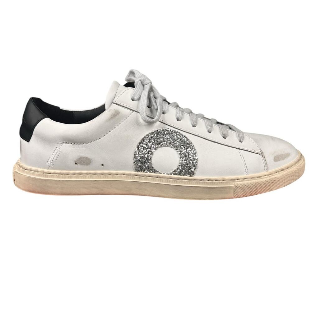 Oliver Cabell Women’s Low 1 White Distressed Lace Up Sneaker Size 40 US 10